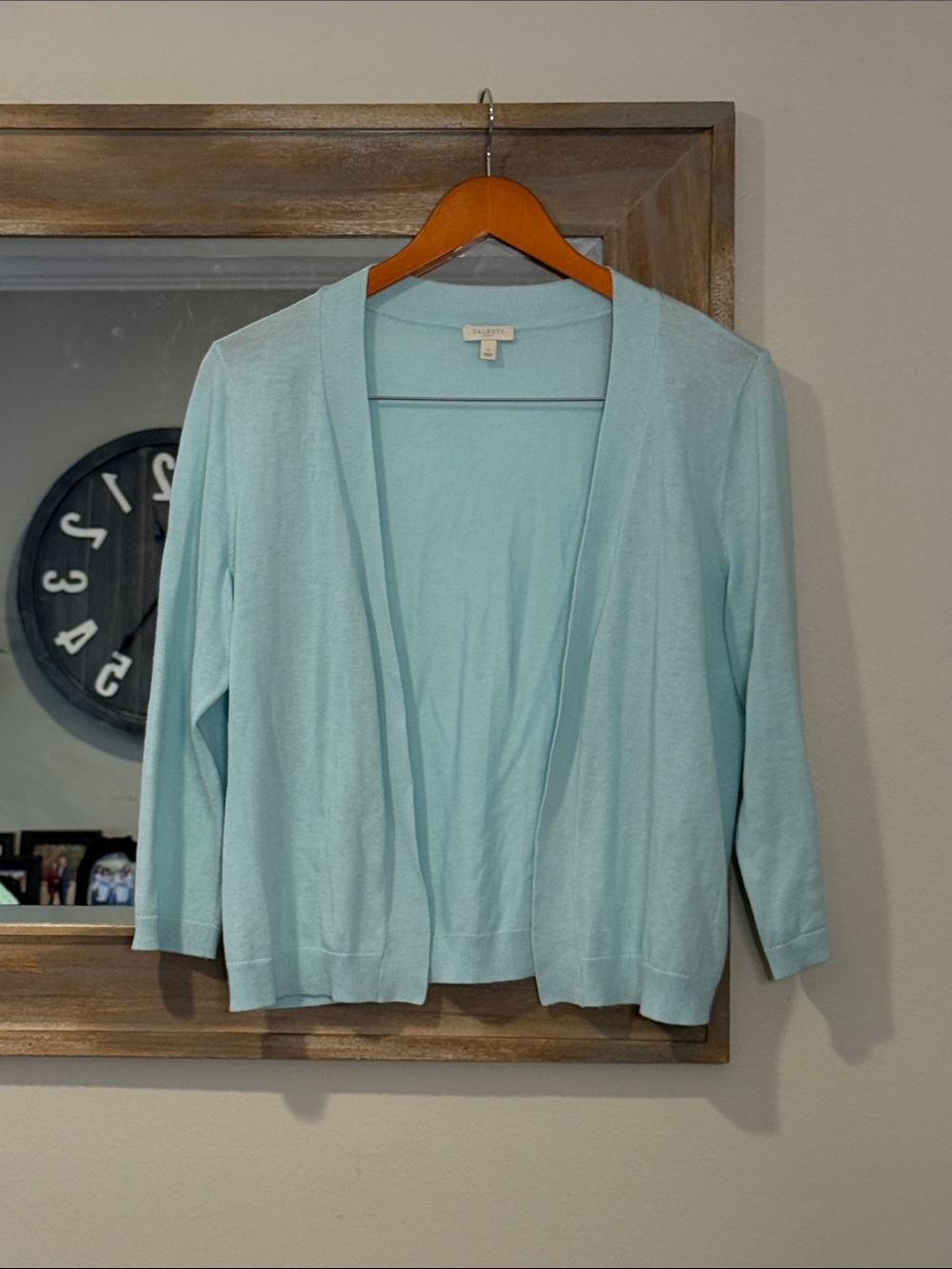 Talbots Light Aqua Open-Front Women's Cardigan